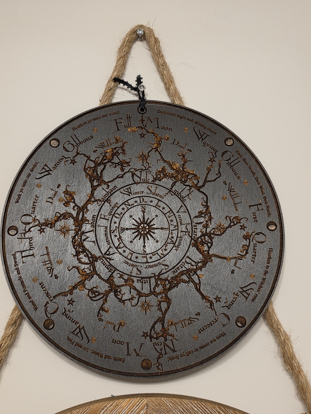 Wheel Of The Year Carved Wooden Plaque